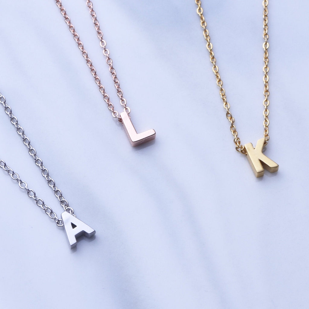 UPPERCASE initial choker rose gold silver or gold dainty letter