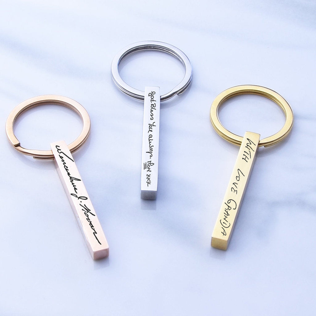 Signature key chain, handwriting key chain, fathers days gifts