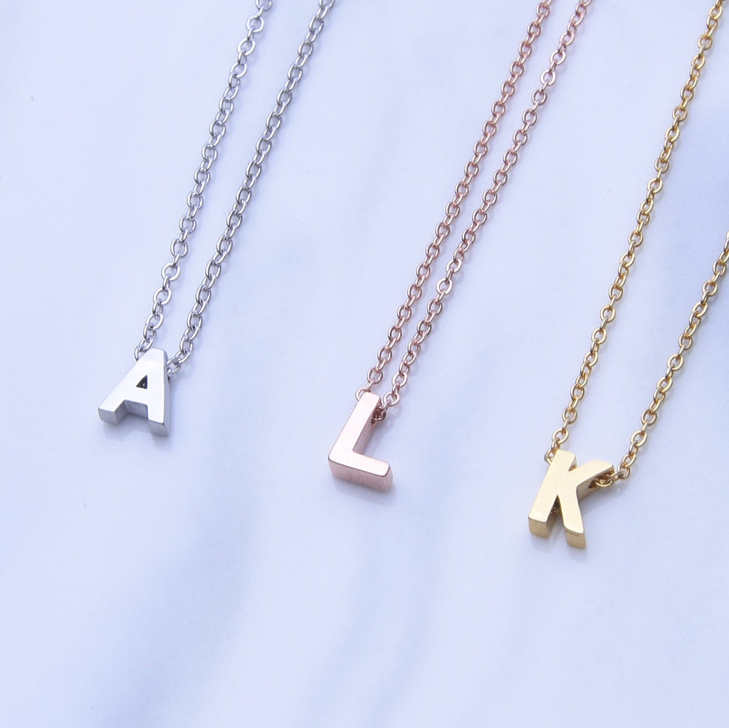 UPPERCASE initial choker rose gold silver or gold dainty letter