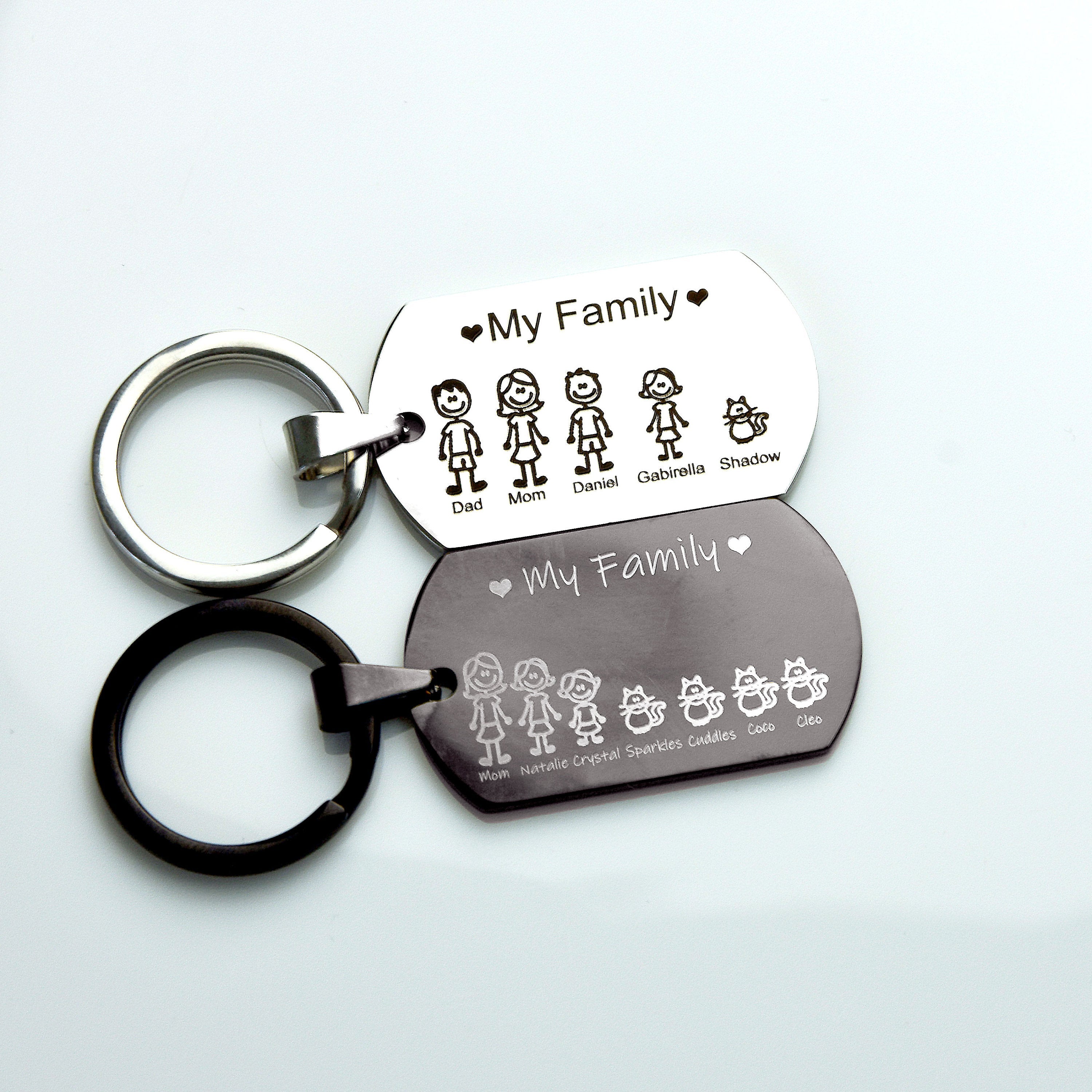 Fathers Day Gifts Personalized Keychain Custom Engraved – Gemnotic