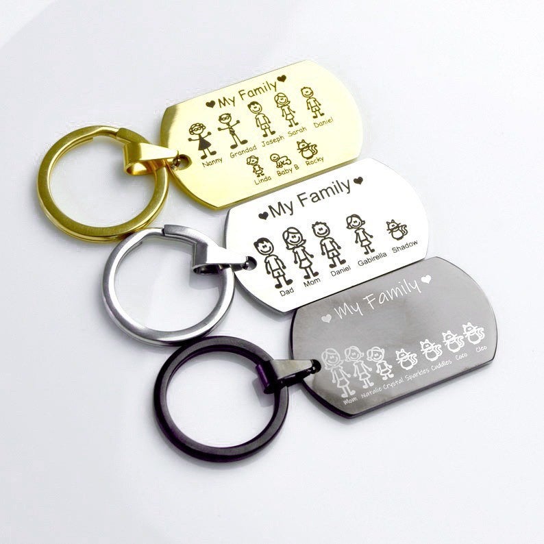 Fathers Day Gifts, Dad Keychain, Gifts for Dad, Family Keychain, Mens Keychain, Father in law gift, Dad Keyring Present, Gifts for Him