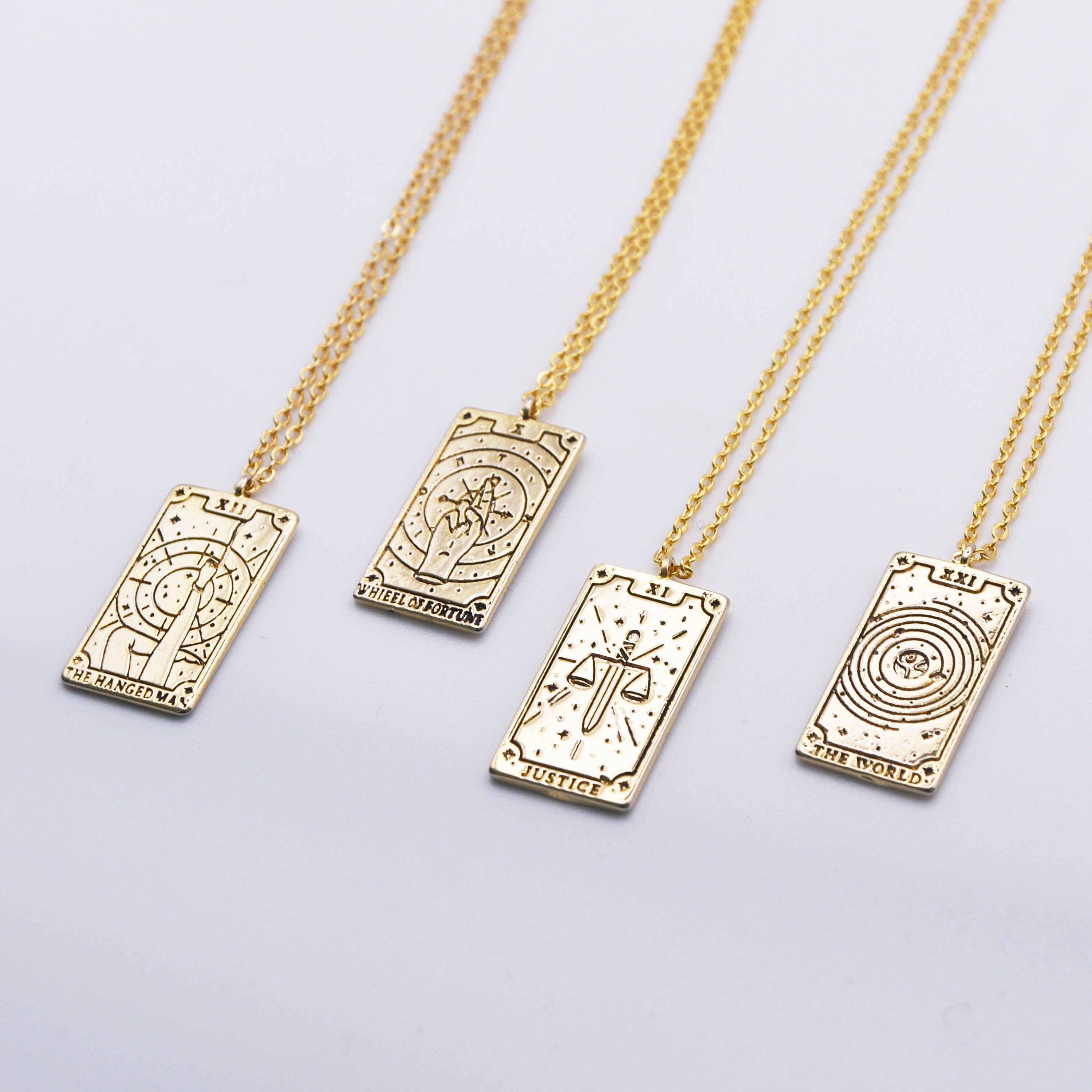 Amazon.com: SELENICHAST Tarot Card Necklace Gold Plated Vintage Necklace  Good Luck Amulet Tarot Pendant Necklace for Women Men Gifts : Clothing,  Shoes & Jewelry