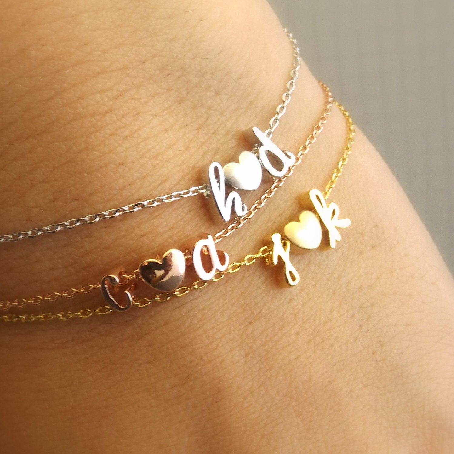 Personalized Heart Locket Bracelet - Monogram Initilas bracelet, Engrave  Date Or Message - Toggle Bracelet in Silver, Yellow or Rose Gold